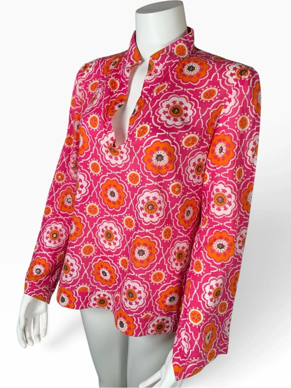 Tory Burch Cotton Paillette Geometric Mandala Tunic Size 8